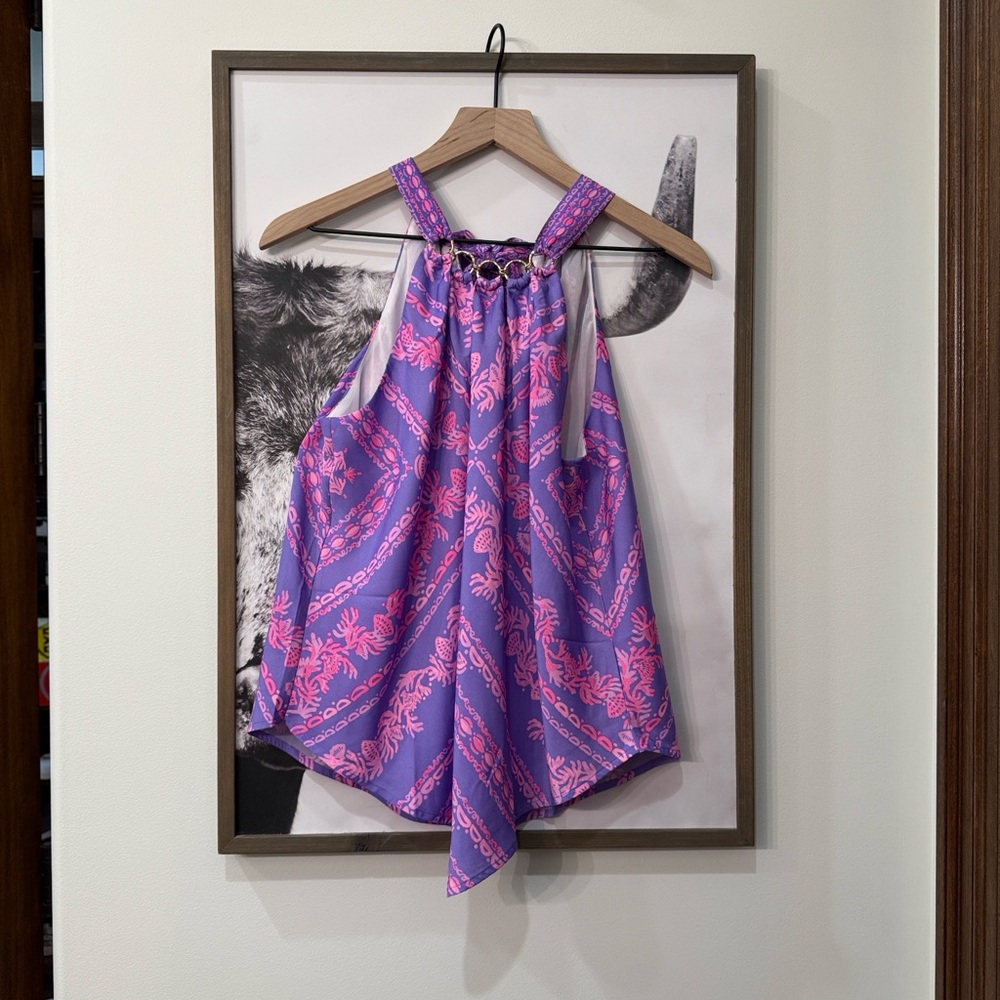 💜💕LILLY PULITZER Mystical Purple Julien Halter Top